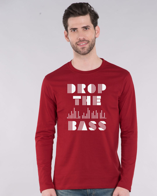 Shop Drop The Bass Full Sleeve T-Shirt-Front