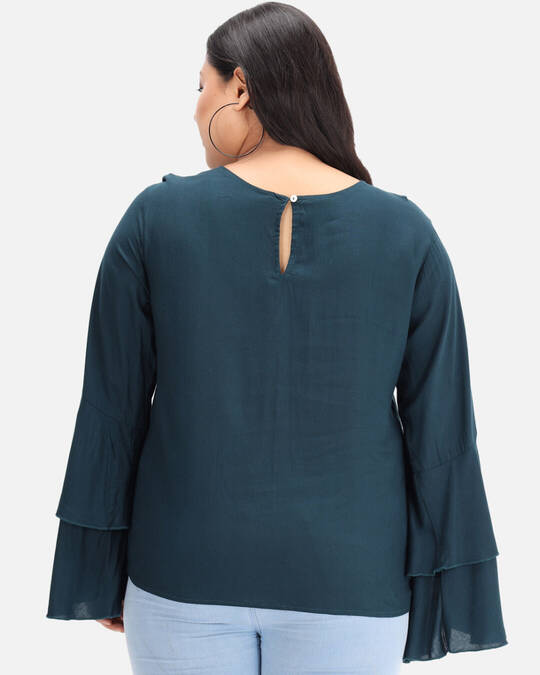 Shop DRY STATE - BEYOUND SIZE Casual Embroidered Women Green Top-Full