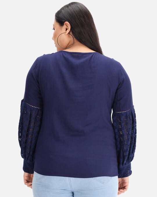 Shop DRY STATE - BEYOUND SIZE Casual Solid Women Blue Top-Full