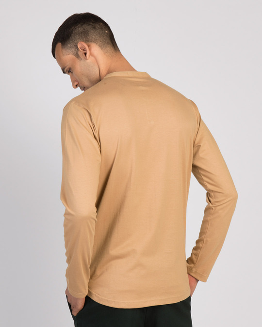 Dusty Beige Full Sleeve Henley TShirt
