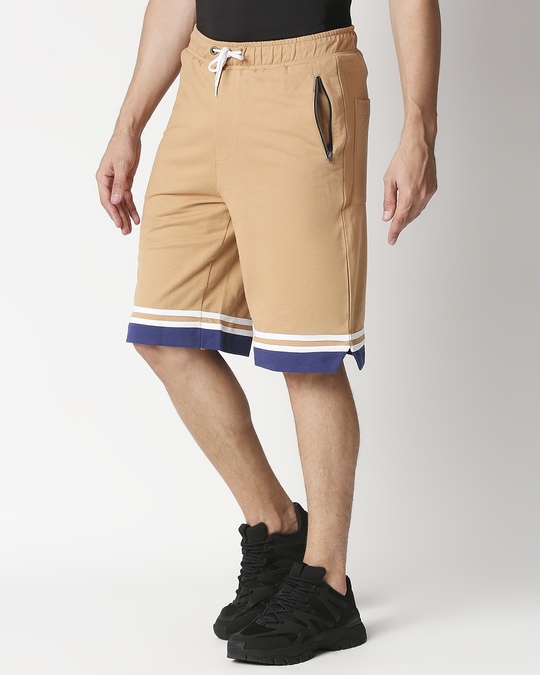 Buy Dusty Beige Men's Varsity Shorts for Men brown Online at Bewakoof