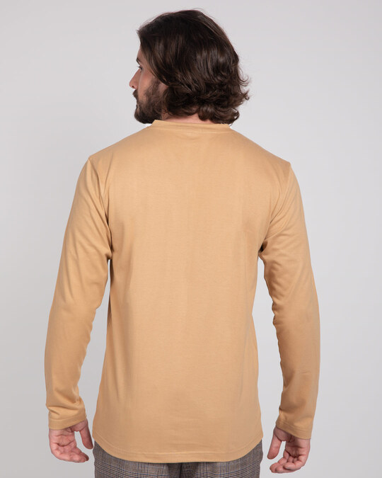 Shop Pastel Beige V-Neck Full Sleeve T-Shirt-Design