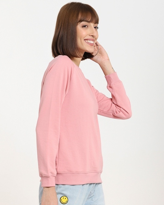 Shop Dusty Pink Plus Size Solid Sweatshirt-Back