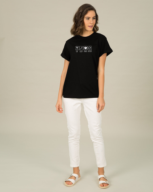 Shop Eat Sleep Poker Repeat Boyfriend T-Shirt-Design