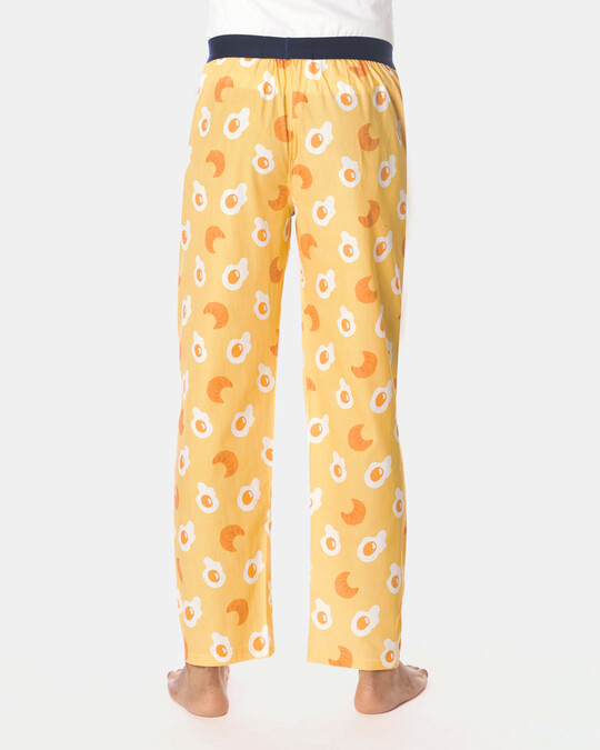 Buy Smugglerz Eggs & Croissants Pyjamas Yellow Online in India at Bewakoof