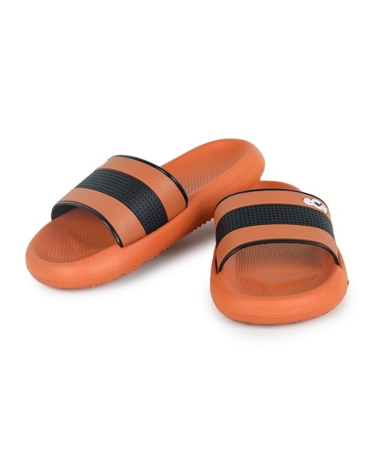 Buy Ego Shoes Men Orange Colorblock Synthetic Sliders Online in