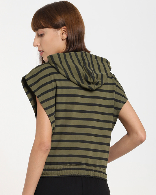 Shop Women's Stripe Short Hoodie-Design