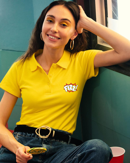 yellow polo t shirt women's