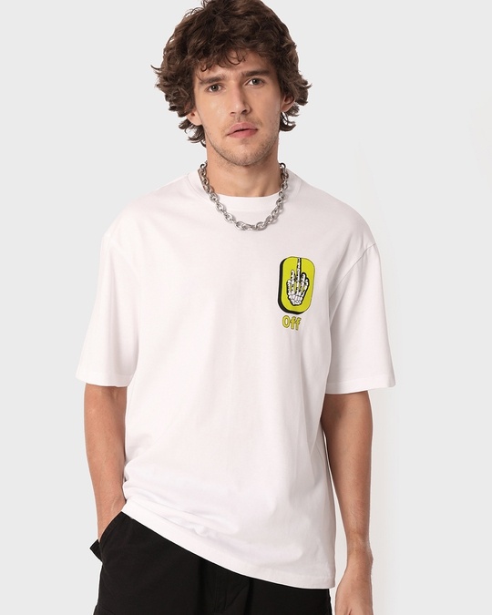 Shop Men's White Super Loose T-shirt-Back