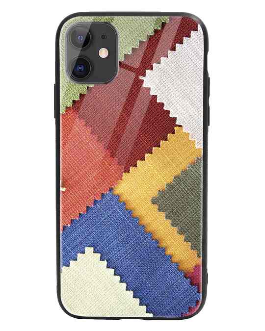 Shop Fabric Feels iPhone 11 Glass Mobile Cover-Front