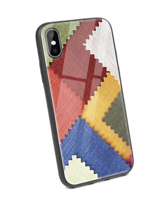 Shop Fabric Feels iPhone XS Glass Mobile Cover-Back