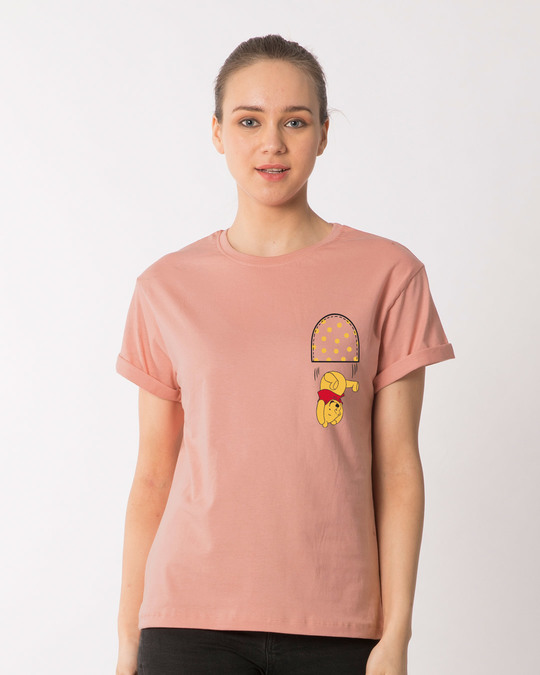 Shop Falling Pooh Boyfriend T-Shirt (DL)-Front
