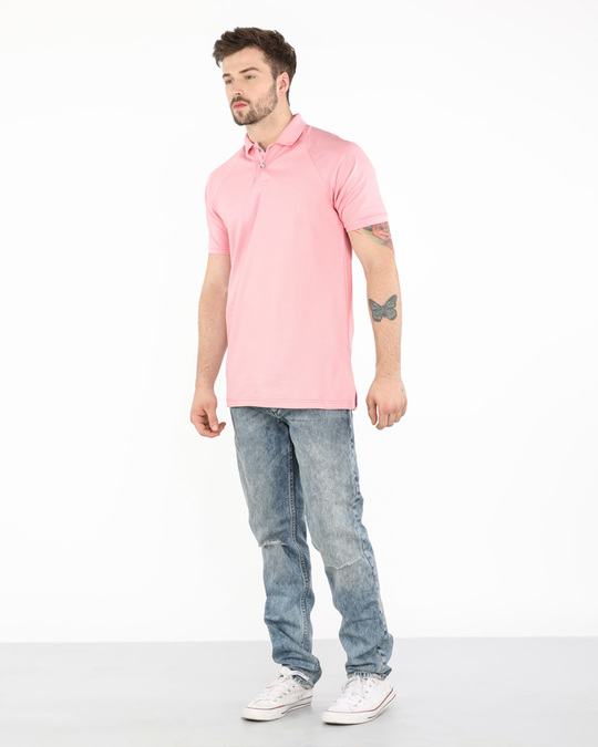 Buy Fiji Pink Raglan Polo T-Shirt for Men pink Online at Bewakoof