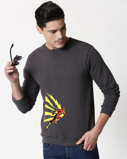 Shop Flash Thunder Fleece Sweatshirt (FL) Nimbus Grey-Front