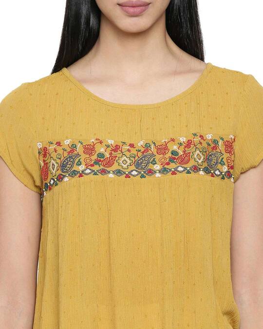 Shop Women's Floral Panel Yellow Top