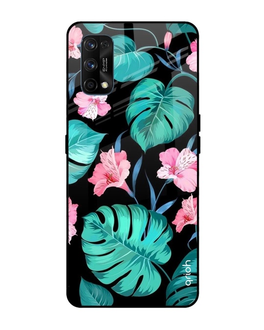 Shop Floral Printed Premium Glass Cover for Realme 7 Pro (Shock Proof, Lightweight)-Front