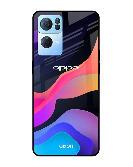 Shop Fluid Printed Premium Glass Cover for Oppo Reno 7 Pro 5G (Shock Proof, Lightweight)-Front
