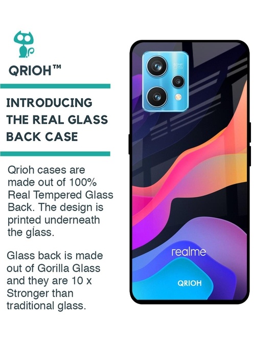 Shop Fluid Printed Premium Glass Cover For Realme 9 Pro Plus (Shockproof, Light Weight)-Back