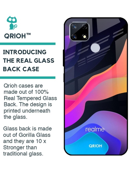 Shop Fluid Printed Premium Glass Cover for Realme C25 (Shock Proof, Lightweight)-Back