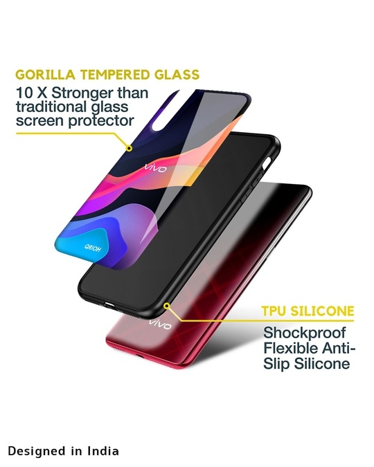 Shop Fluid Printed Premium Glass Cover for Vivo Y15s (Shockproof, Light Weight)-Design