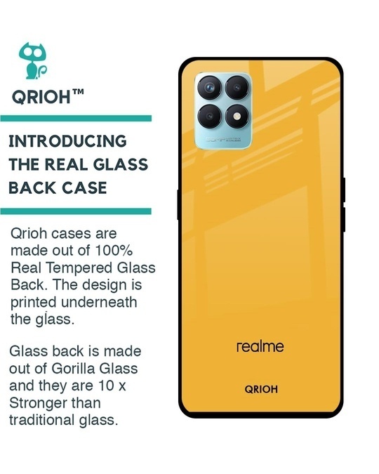 Shop Fluorescent Yellow Premium Glass Cover for Realme Narzo 50 (Shockproof, Light Weight)-Back