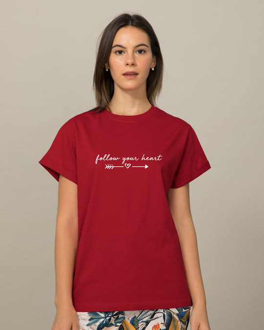 Shop Follow Heart Boyfriend T-Shirt-Front