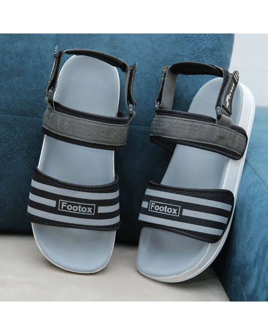 Shop Grey Comfort Sandals For Men-Full