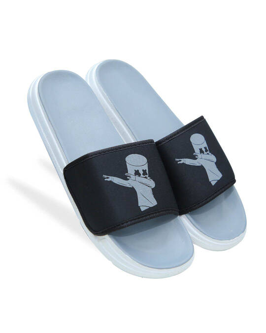 Shop Grey Sliders For Men-Front