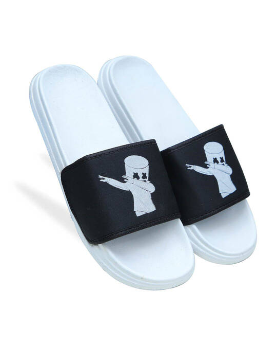 Shop White Sliders For Men-Front