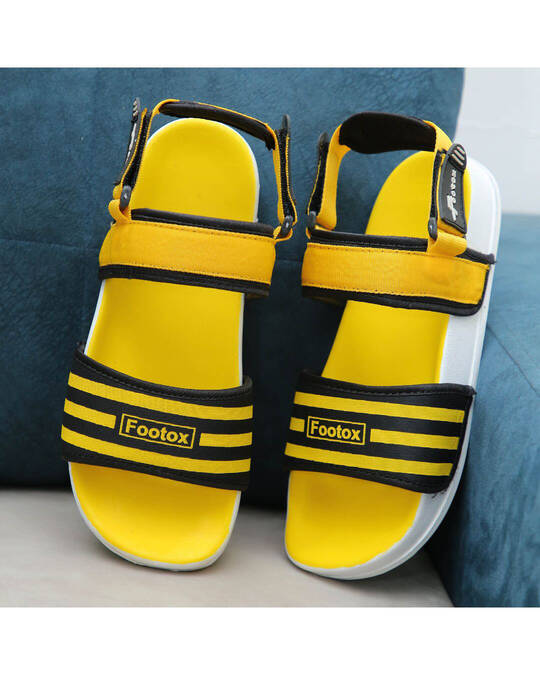 Shop Yellow Comfort Sandals For Men-Full