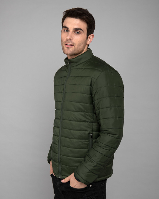 Buy Forest Green Plain Full Sleeve Jacket For Men Online India ...