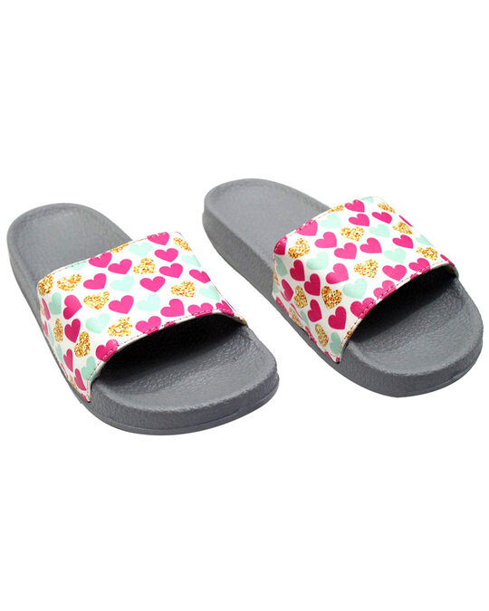 Shop Women's Colourful Hearts Print Slippers-Full
