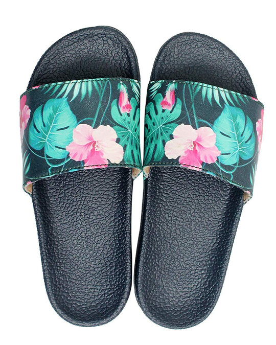 Shop Womens Floral Printed Slippers-Front