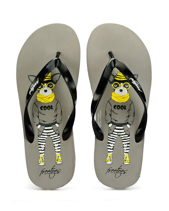 Shop Men's Grey Smarty Flip Flops-Front