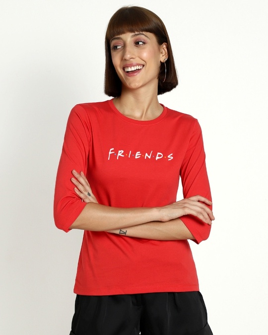 Shop Friends logo Round Neck 3/4 Sleeve T-Shirt (FRL)-Back