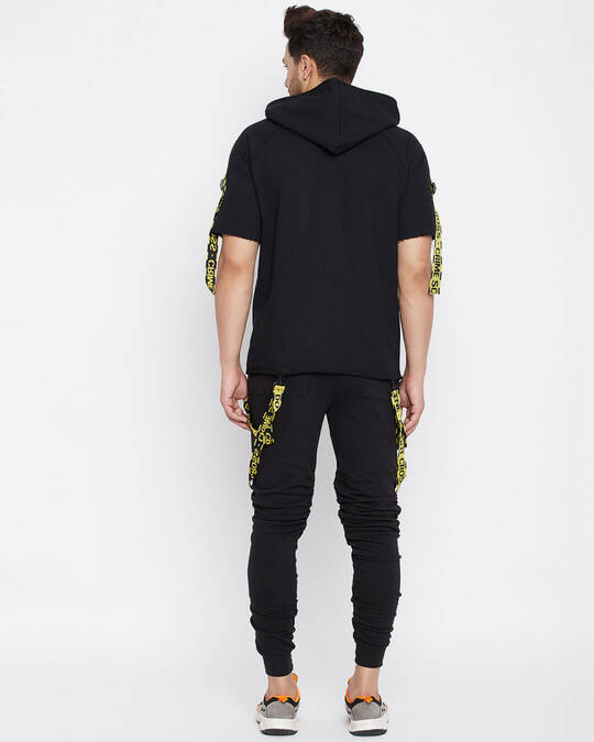 Shop Men's Black Regular Fit Sweatshirt & Jogger Set-Design