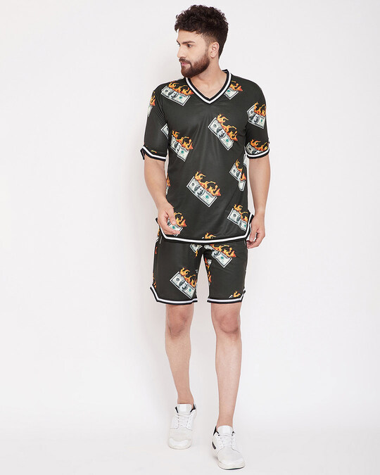 Shop Dollar Basketball T-Shirt And Shorts Combo Suit-Front
