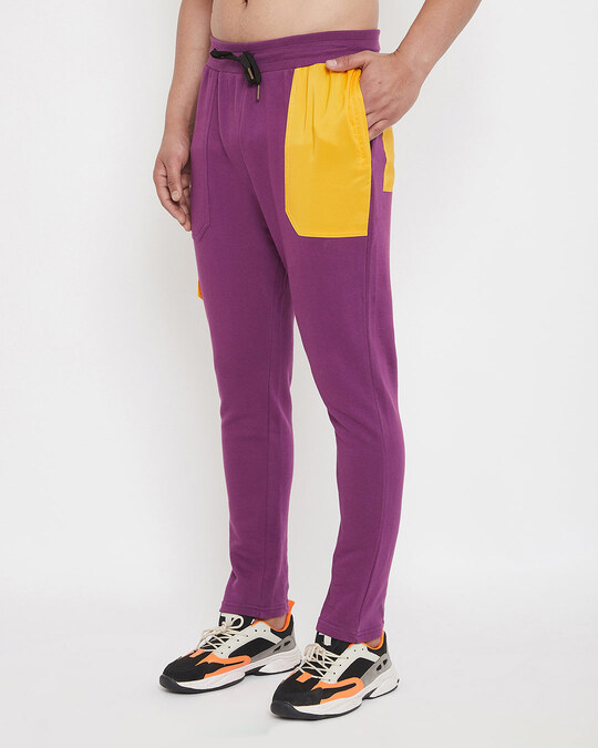 Shop Lilac Yellow Patched Trackpants-Design