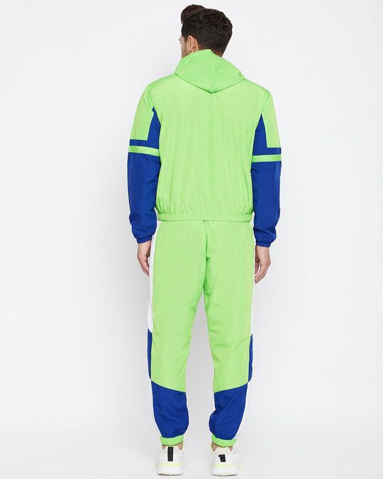 Shop Men's Green Regular Fit Sweatshirt & Jogger Set-Full