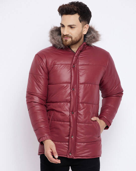 slim fit parka men's