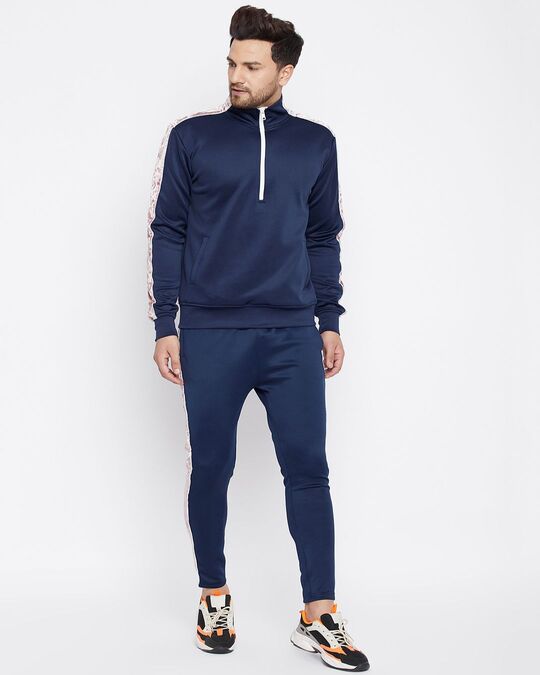 Shop Men's Blue Regular Fit Sweatshirt & Jogger Set