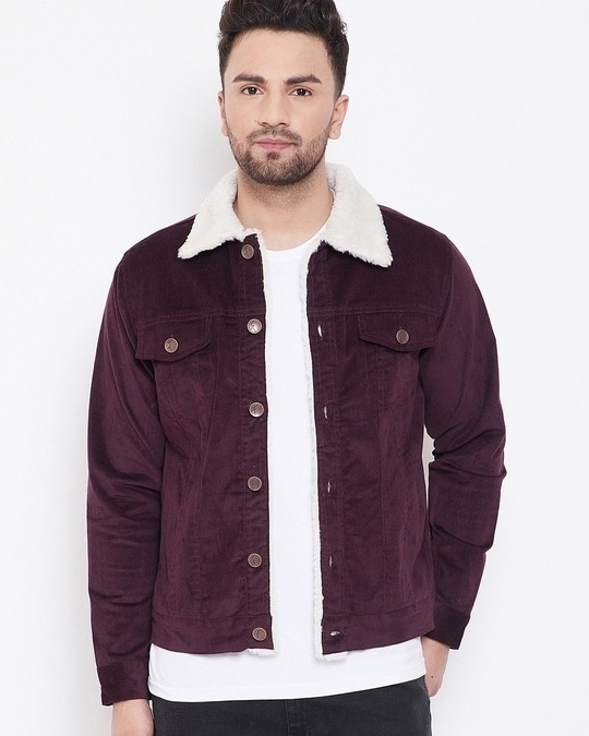 wine denim jacket