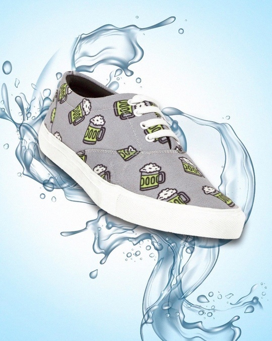 Shop Unisex Grey New Skool Beer Mug Print Sneakers-Front