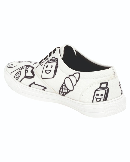 Shop Unisex White Travel Edition Print Sneakers