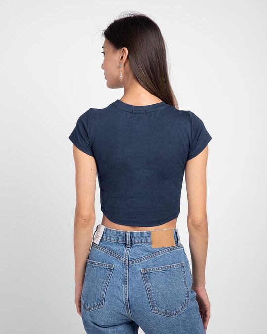 Buy Galaxy Blue Crop Top TShirt for Women blue Online at Bewakoof