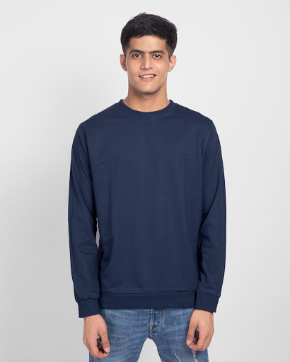 Shop Galaxy Blue Fleece Light Sweatshirt-Front