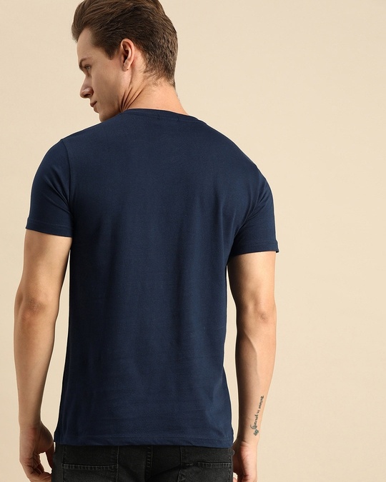 Shop Game Over Minimal Half Sleeve T-Shirt Navy Blue-Design