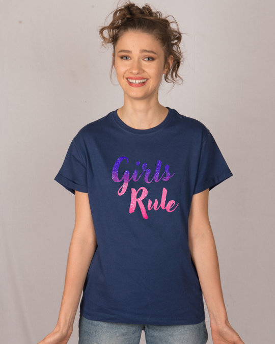 Shop Girls Rule Boyfriend T-Shirt-Front