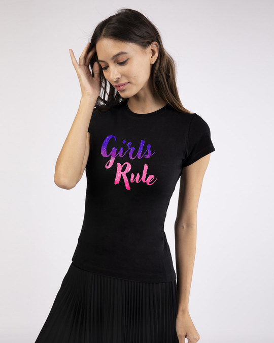 Shop Girls Rule Half Sleeve T-Shirt-Full