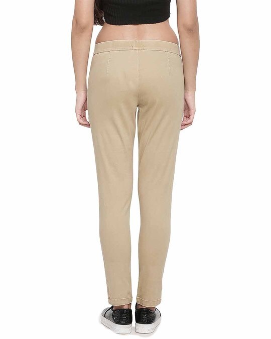 ladies khaki jeggings